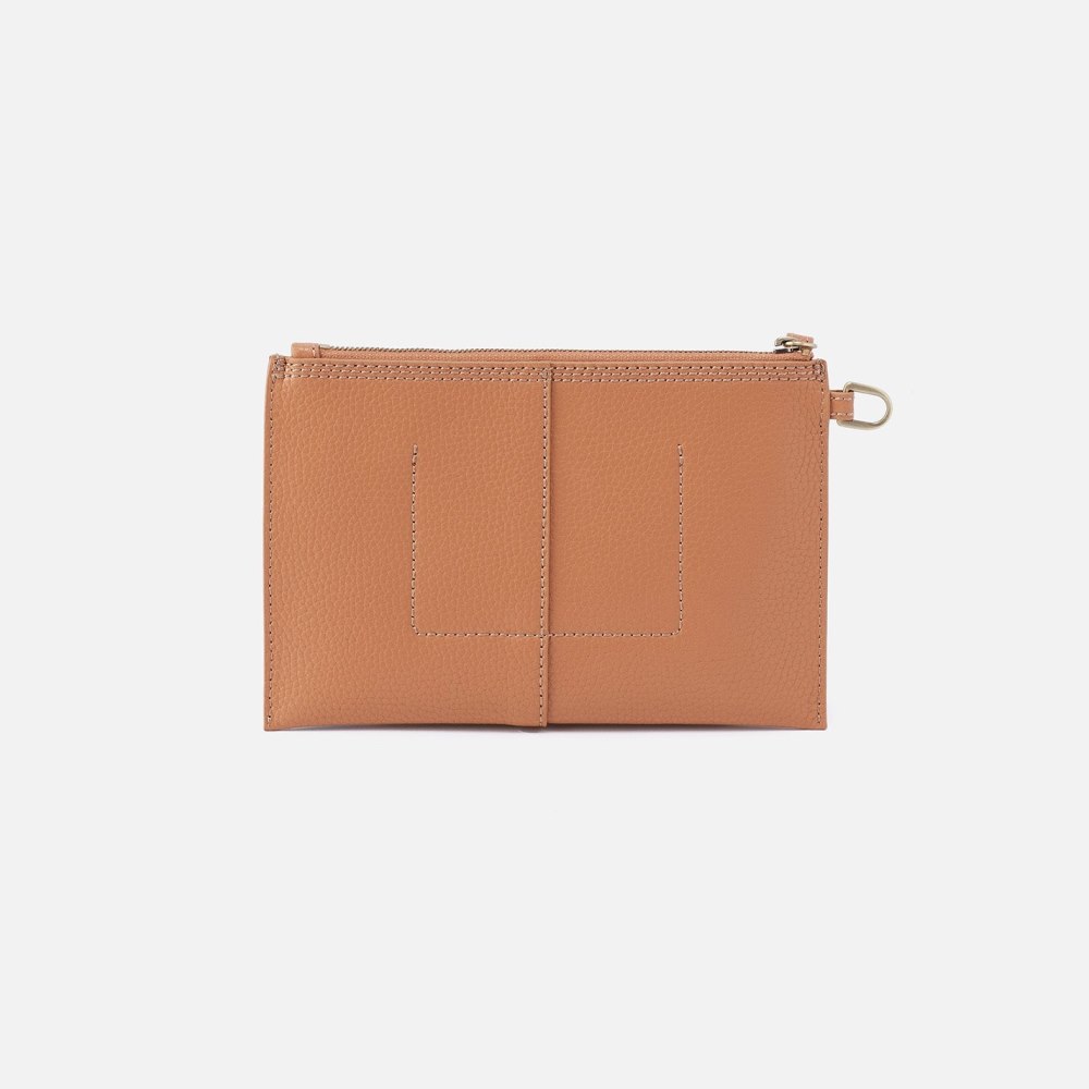 Hobo | Vida Small Pouch in Micro Pebbled Leather - Biscuit