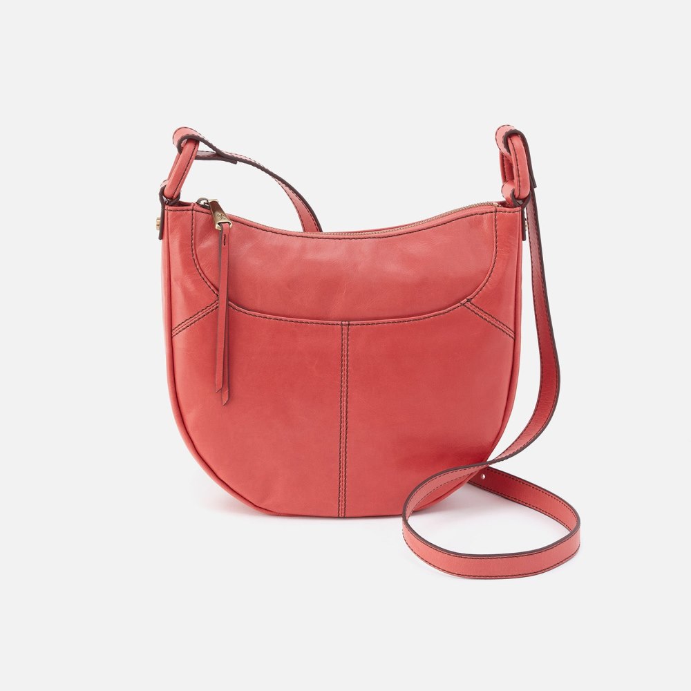 Hobo | Sheila Scoop Crossbody in Polished Leather - Cherry Blossom