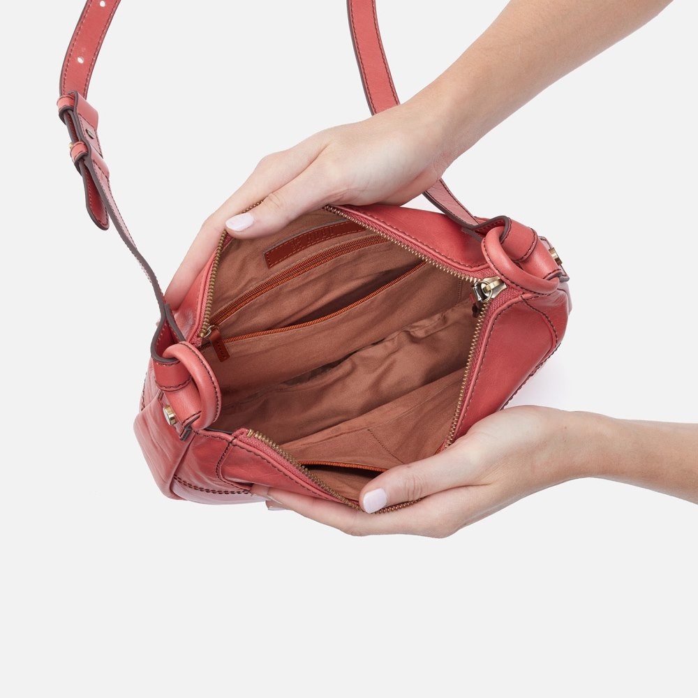 Hobo | Sheila Scoop Crossbody in Polished Leather - Cherry Blossom