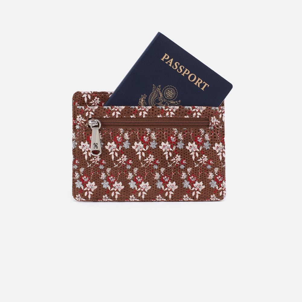 Hobo | Euro Slide Card Case in Printed Leather - Ditzy Floral