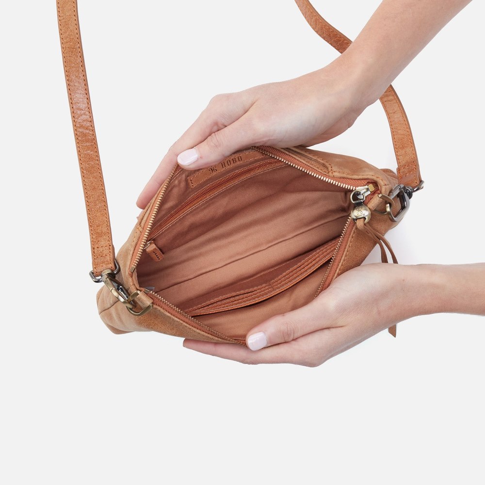 Hobo | Darcy Double Crossbody in Buffed Leather - Whiskey