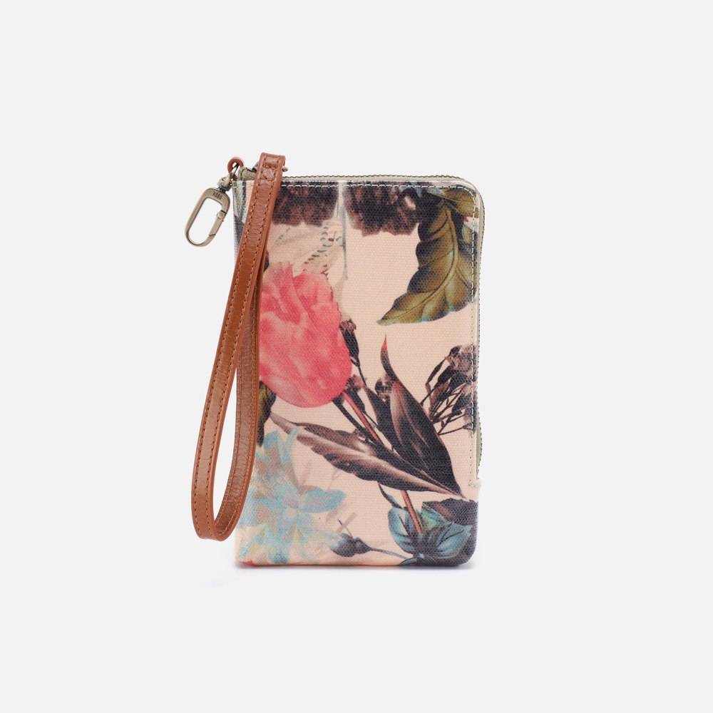 Hobo | Spark Wristlet in Coated Cotton Canvas - Botanical Floral - Click Image to Close