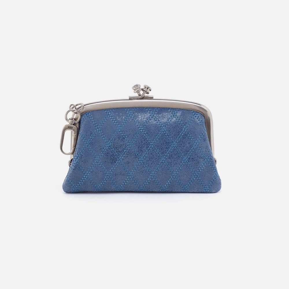 Hobo | Cheer Frame Pouch in Buffed Leather - Azure - Click Image to Close