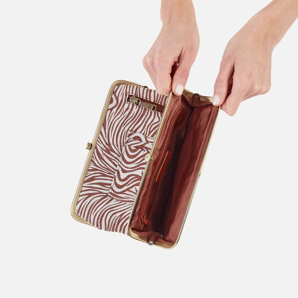 Hobo | Lauren Clutch-Wallet in Printed Leather - Ginger Zebra