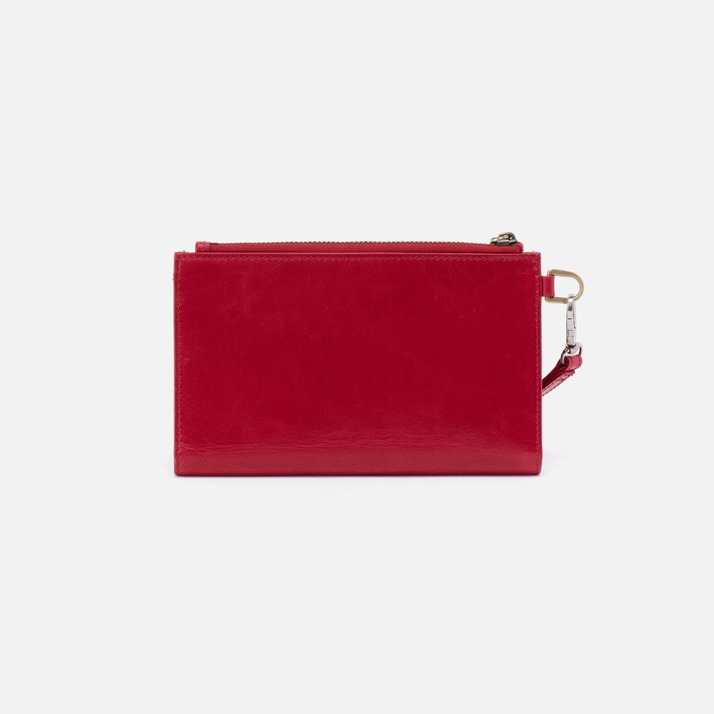 Hobo | Kali Phone Wallet in Polished Leather - Claret